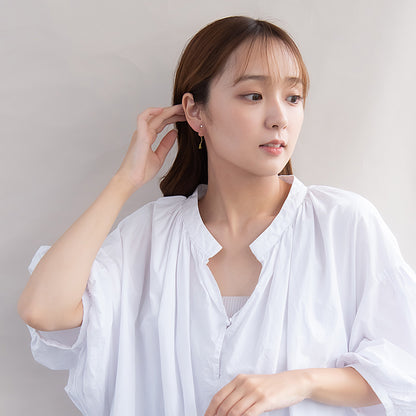 ノンホールピアス ネコ フラワー ウェーブ ドロップ イヤリング 樹脂タイプ