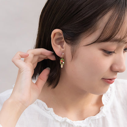 ノンホールピアス 抹茶 アイスバー 苺 イヤリング 樹脂タイプ