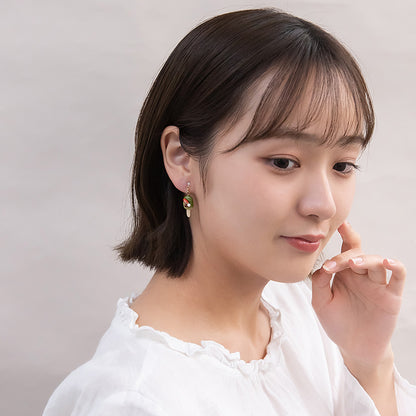 ノンホールピアス 抹茶 アイスバー 苺 イヤリング 樹脂タイプ