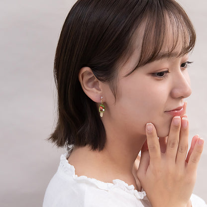 ノンホールピアス 抹茶 アイスバー 苺 イヤリング 樹脂タイプ