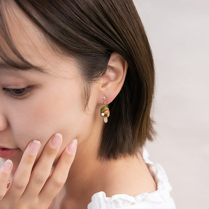 ノンホールピアス 抹茶 アイスバー 苺 イヤリング 樹脂タイプ