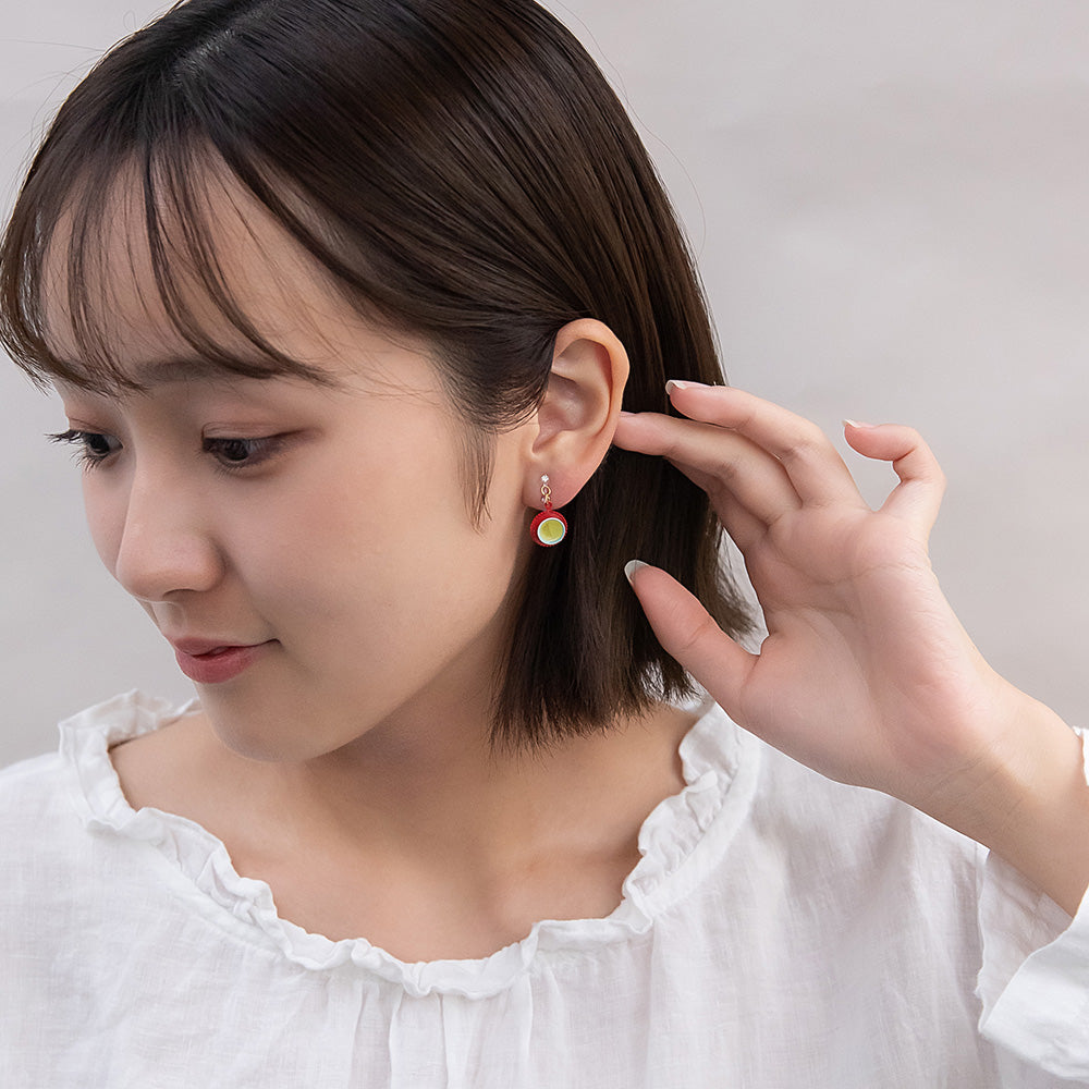 ノンホールピアス 抹茶 和菓子 お茶 イヤリング 樹脂タイプ