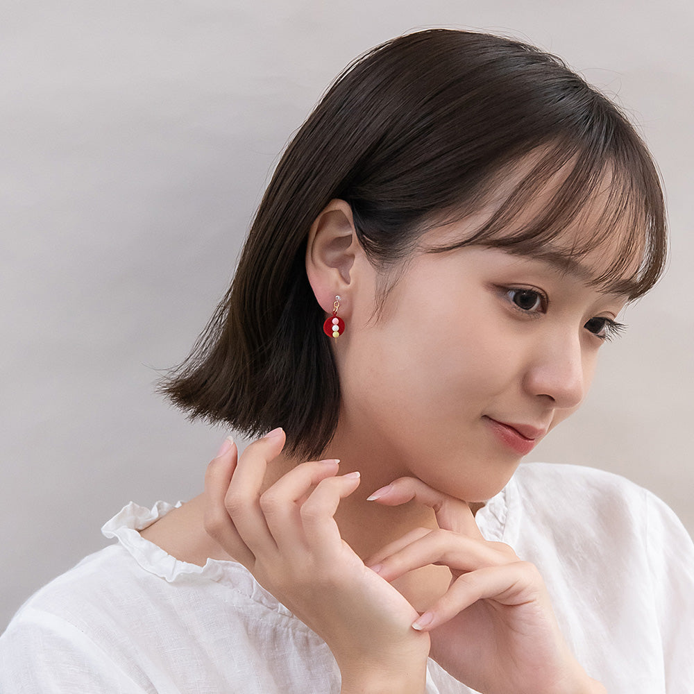 ノンホールピアス 抹茶 和菓子 お茶 イヤリング 樹脂タイプ