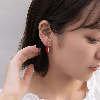 ノンホールピアス 抹茶 和菓子 お茶 イヤリング 樹脂タイプ