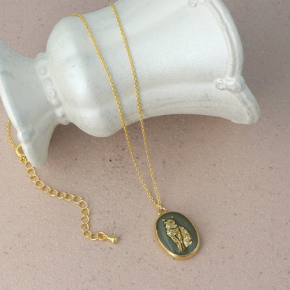 ネックレス ネコ パール メタル プチネックレス