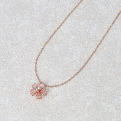 ネックレス ニッケルフリー メタル 桜 ワイヤー プチネックレス