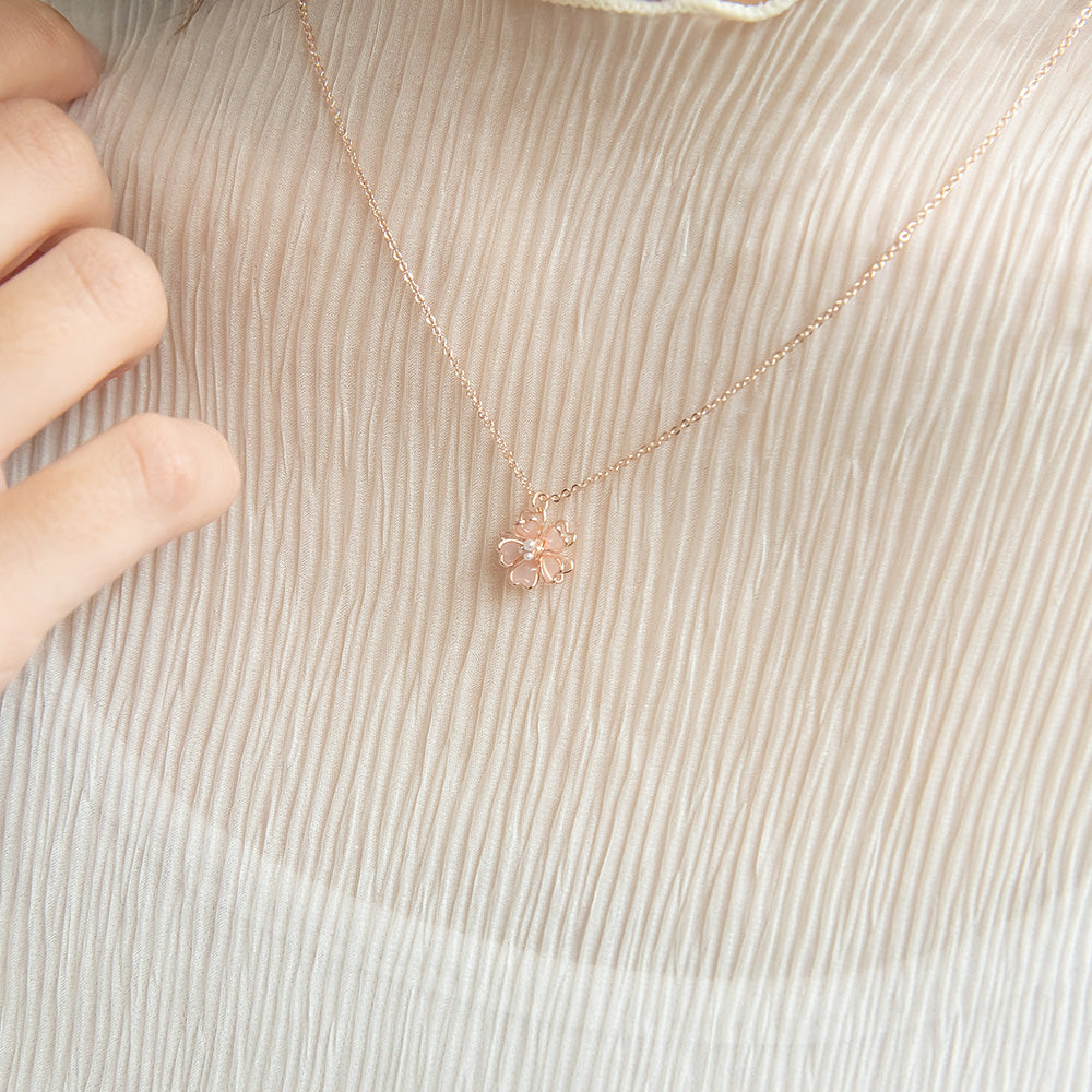 ネックレス ニッケルフリー メタル 桜 ワイヤー プチネックレス