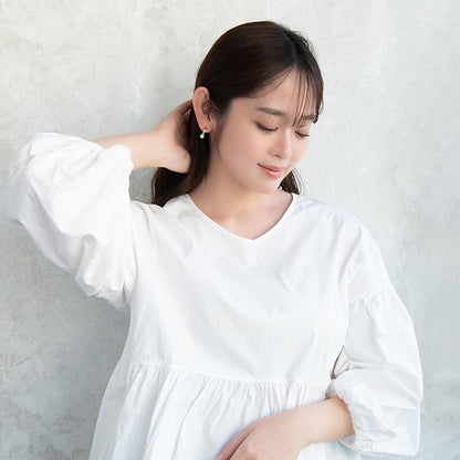 ピアス メタル ミニ ハート パール チタンポスト C型 スタッドピアス