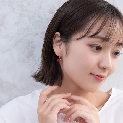 ピアス グラデーション ガラス玉 ストーン チタンポスト スタッドピアス