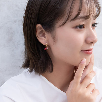 ピアス グラデーション ガラス玉 ストーン チタンポスト スタッドピアス