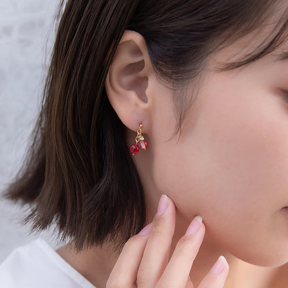 ピアス グラデーション ガラス玉 ストーン チタンポスト スタッドピアス