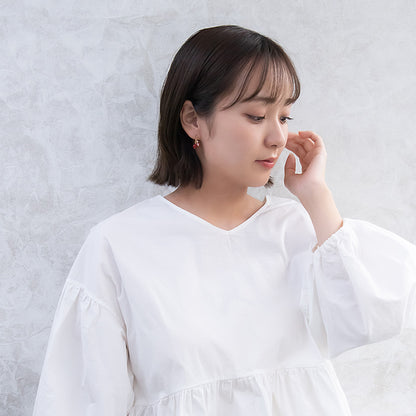 ピアス グラデーション ガラス玉 ストーン チタンポスト スタッドピアス