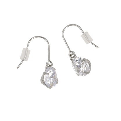 ピアス ニッケルフリー メタル キュービックジルコニア 1粒 6mm フックピアス