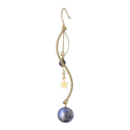 ピアス ニッケルフリー メタル ウェーブ ワイヤー パール 星 惑星 宇宙 フックピアス