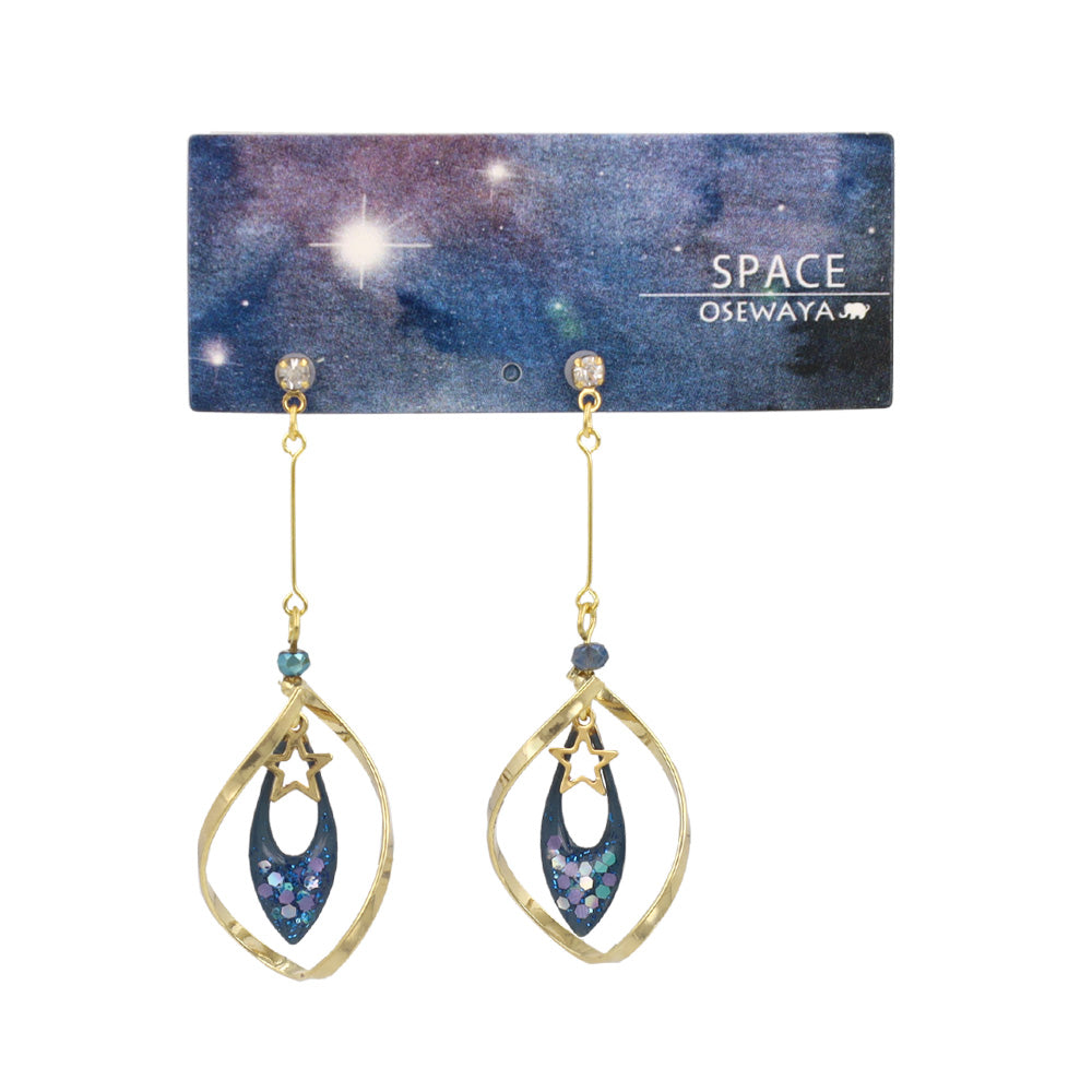 ピアス ニッケルフリー 宇宙 スター ツイスト ドロップ チタンポスト