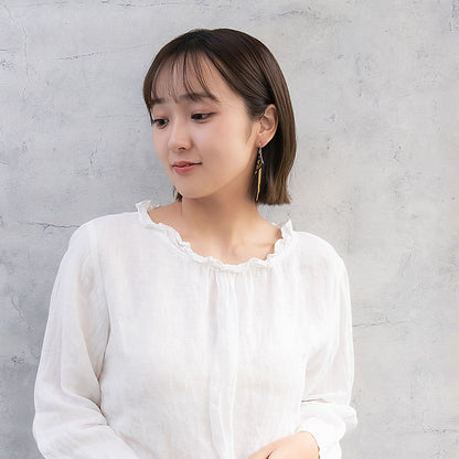 ピアス ニッケルフリー 宇宙 クレセントムーン トライアングル チェーン チタンポスト スタッドピアス