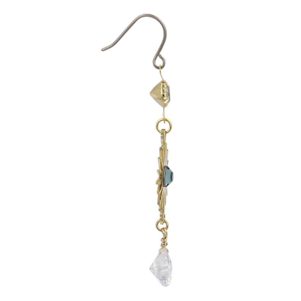 ピアス ニッケルフリー 宇宙 サン ムーン スター キュービックジルコニア フックピアス