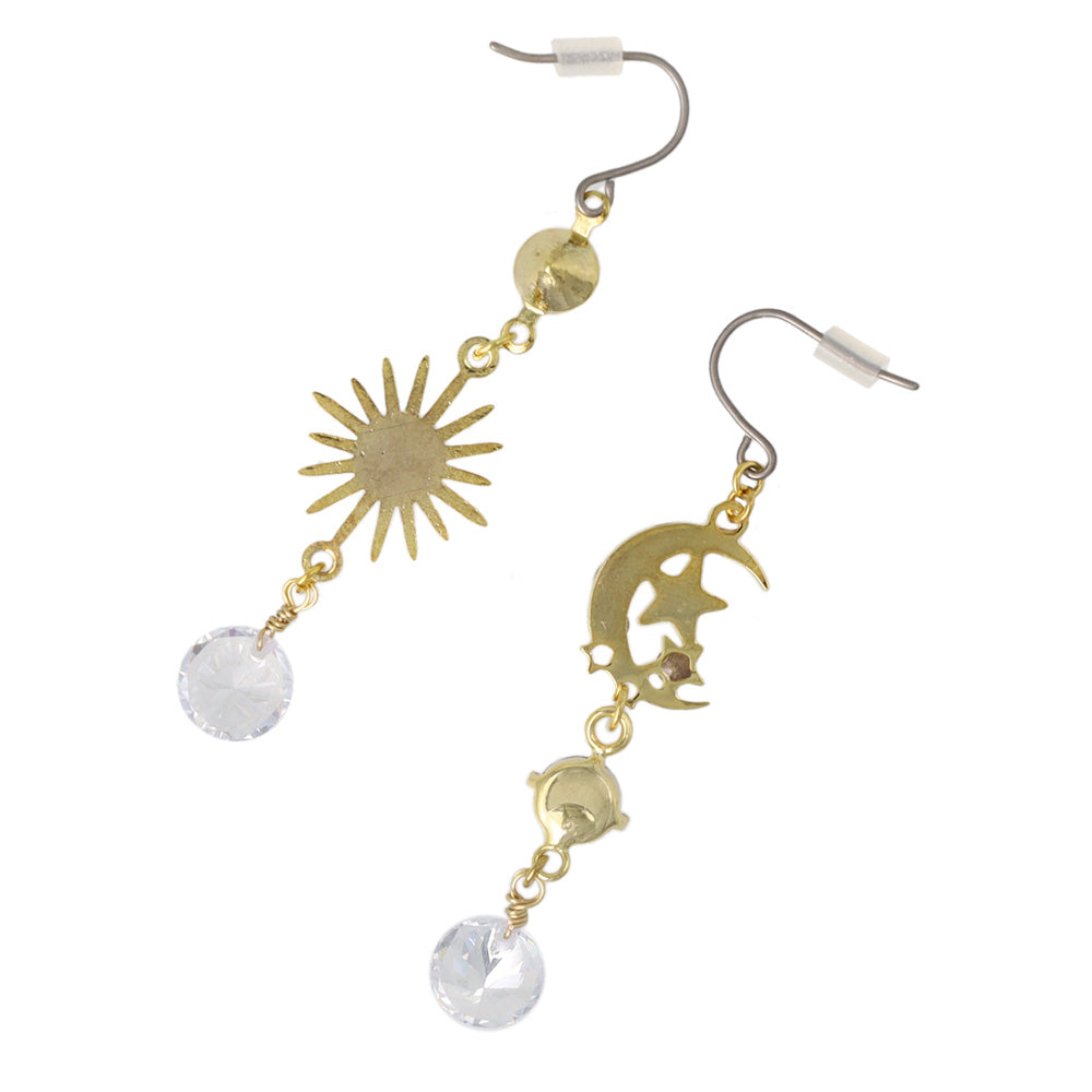 STAR JEWELRY K10 ピアスMOON & SUN ピアス K10 ピアスMOON