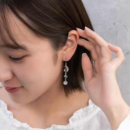 ピアス ニッケルフリー 宇宙 サン ムーン スター キュービックジルコニア フックピアス