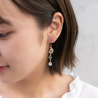 ピアス ニッケルフリー 宇宙 サン ムーン スター キュービックジルコニア フックピアス