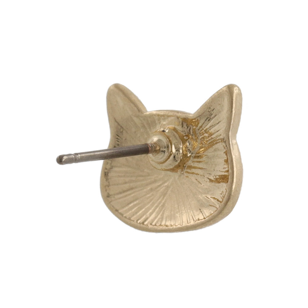 ピアス ニッケルフリー メタル 猫 ネコ フェイス チタンポスト スタッドピアス