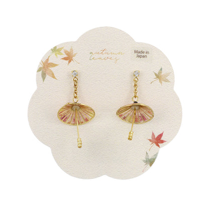 ピアス 紅葉 番傘 チタンポスト スタッドピアス