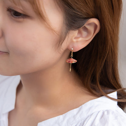 ピアス 紅葉 番傘 チタンポスト スタッドピアス