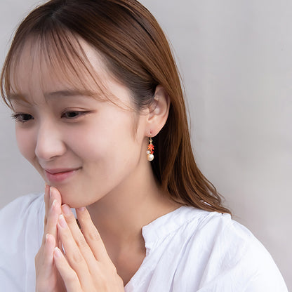 ピアス 着物 紅葉 フックピアス