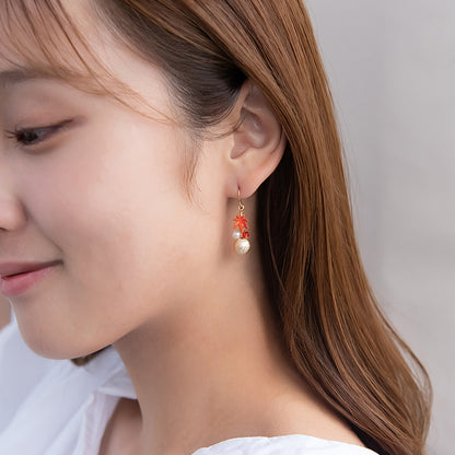 ピアス 着物 紅葉 フックピアス