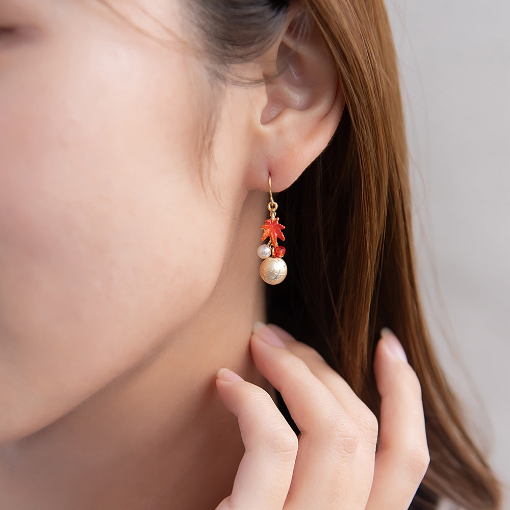 ピアス 着物 紅葉 フックピアス