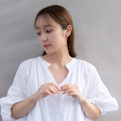 ピアス 紅葉 チタンポスト スタッドピアス