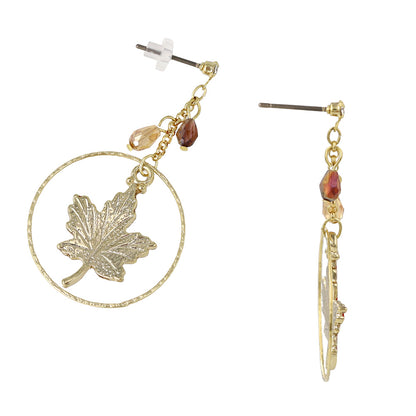 ピアス 紅葉 チタンポスト スタッドピアス