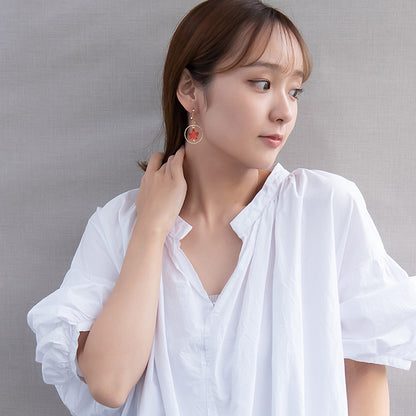 ピアス 紅葉 チタンポスト スタッドピアス