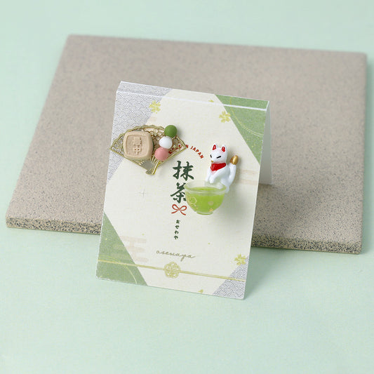 ピアス 抹茶 和菓子 扇子 桜 白狐 チタンポスト スタッドピアス