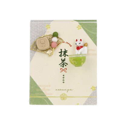 ピアス 抹茶 和菓子 扇子 桜 白狐 チタンポスト スタッドピアス