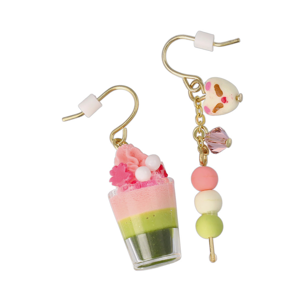 ピアス 抹茶 パフェ 団子 桜 フックピアス
