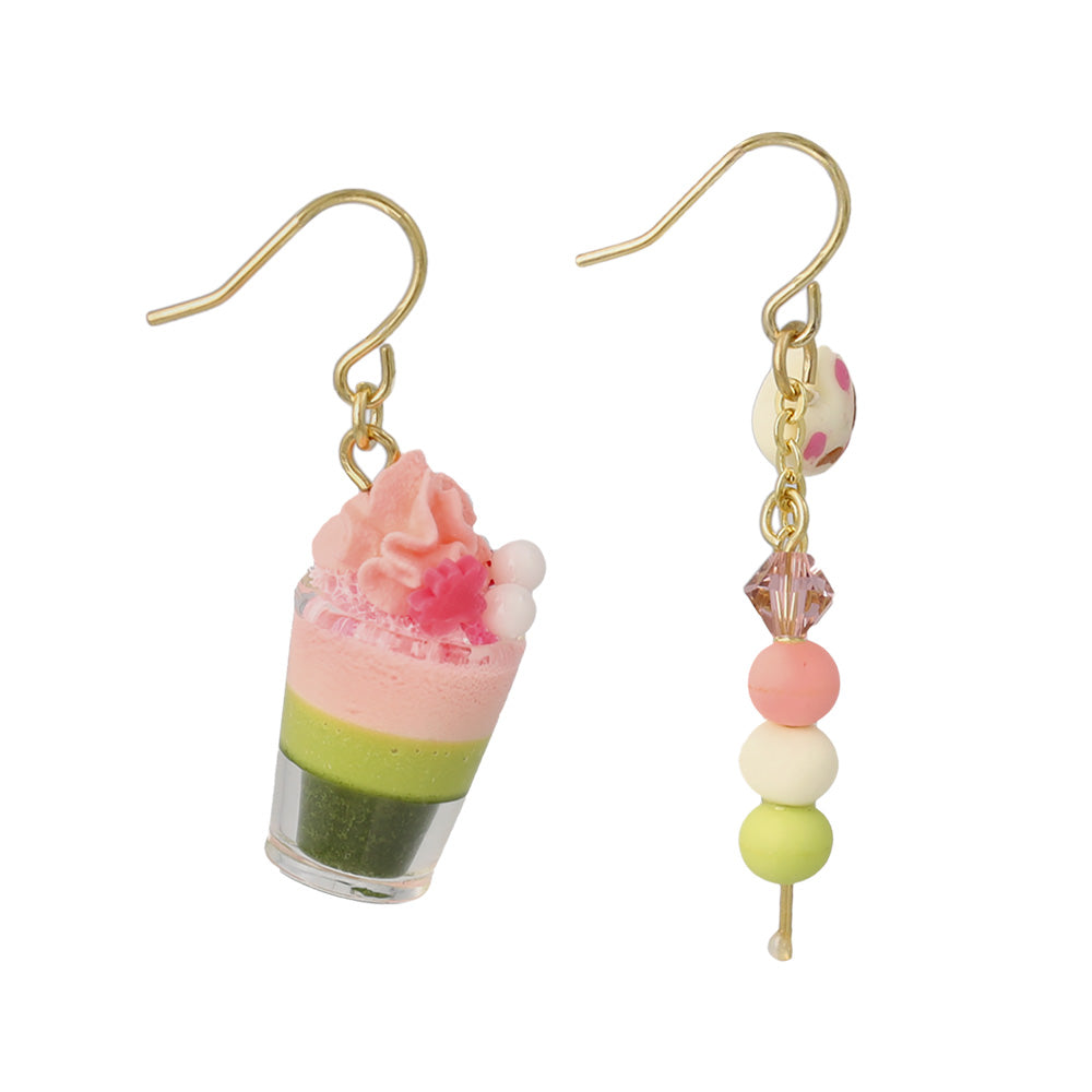 ピアス 抹茶 パフェ 団子 桜 フックピアス