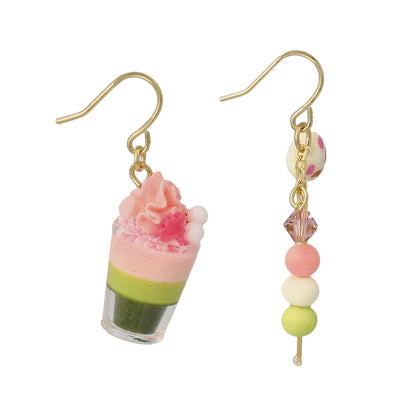 ピアス 抹茶 パフェ 団子 桜 フックピアス