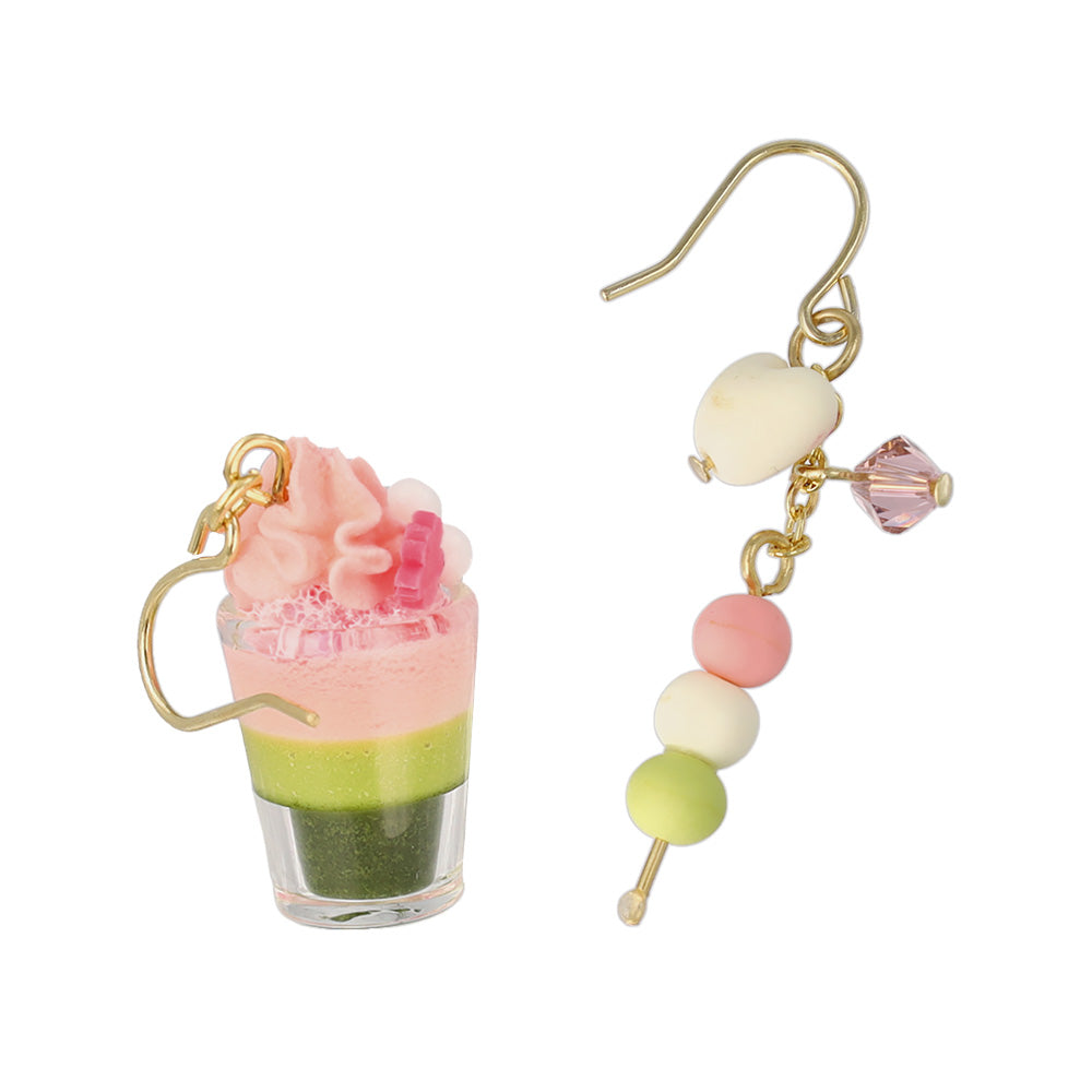 ピアス 抹茶 パフェ 団子 桜 フックピアス
