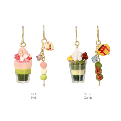 ピアス 抹茶 パフェ 団子 桜 フックピアス