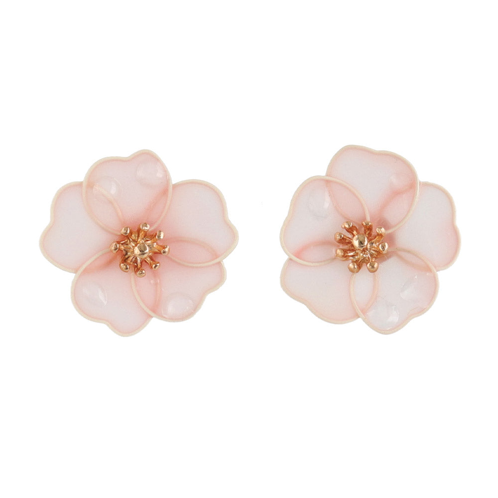 ピアス ニッケルフリー メタル 桜 ワイヤーフラワー 水滴 チタンポスト スタッドピアス