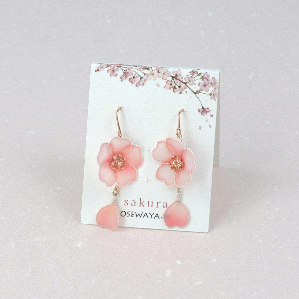 ピアス ニッケルフリー メタル 桜 花びら ワイヤーフラワー サージカルステンレスポスト フックピアス