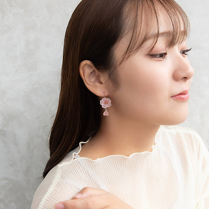 ピアス ニッケルフリー メタル 桜 花びら ワイヤーフラワー サージカルステンレスポスト フックピアス