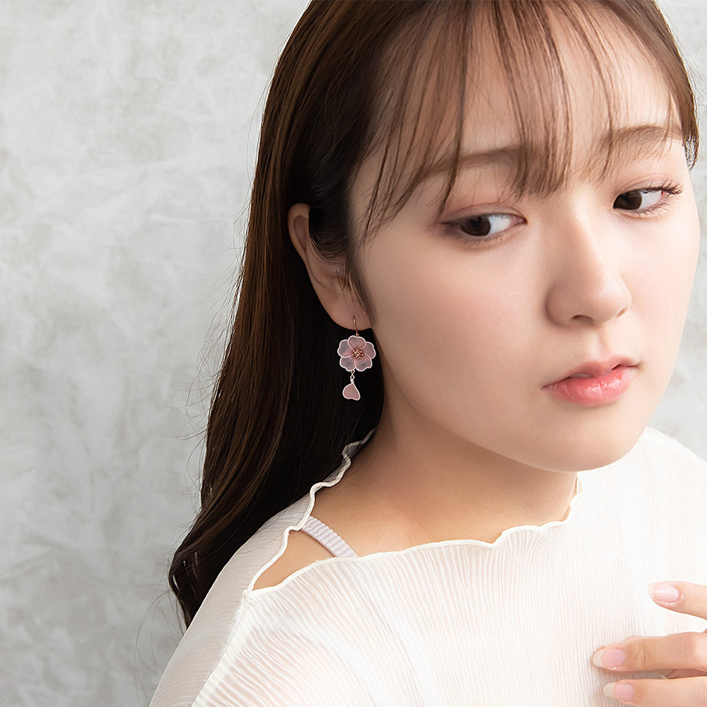 ピアス ニッケルフリー メタル 桜 花びら ワイヤーフラワー サージカルステンレスポスト フックピアス
