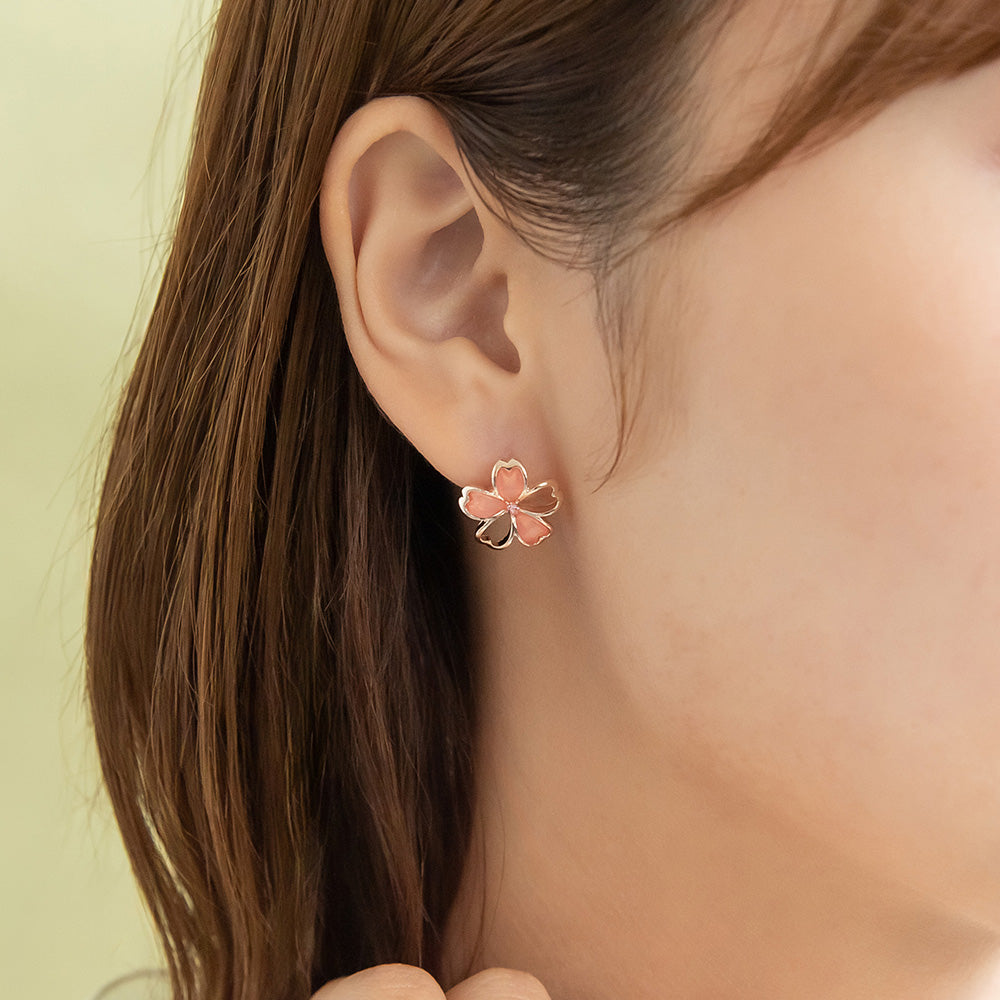 ピアス ニッケルフリー メタル 桜 チタンポスト スタッドピアス