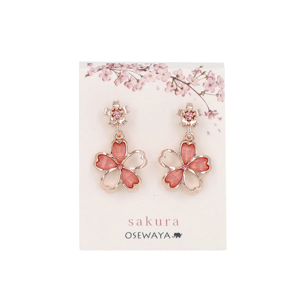 ピアス ニッケルフリー メタル 桜 ダブル チタンポスト スタッドピアス