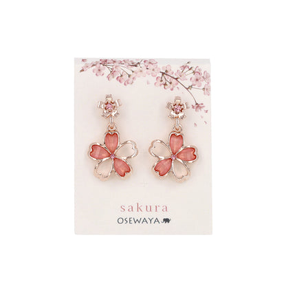 ピアス ニッケルフリー メタル 桜 ダブル チタンポスト スタッドピアス