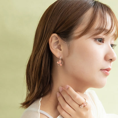 ピアス ニッケルフリー メタル 桜 ダブル チタンポスト スタッドピアス