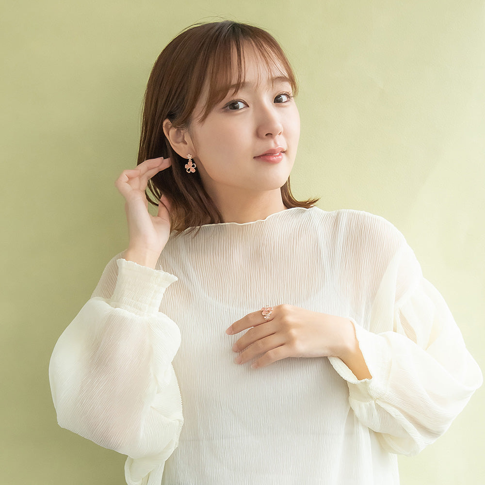 ピアス ニッケルフリー メタル 桜 ダブル チタンポスト スタッドピアス