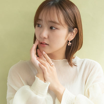 ピアス ニッケルフリー メタル 桜 ダブル チタンポスト スタッドピアス